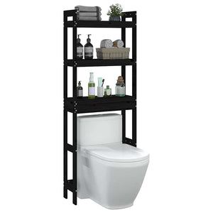 Schwarzes Toilettenregal Kiefer Massivholz