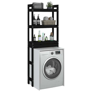 Schwarzes Toilettenregal Kiefer Massivholz