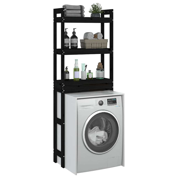Schwarzes Toilettenregal Kiefer Massivholz