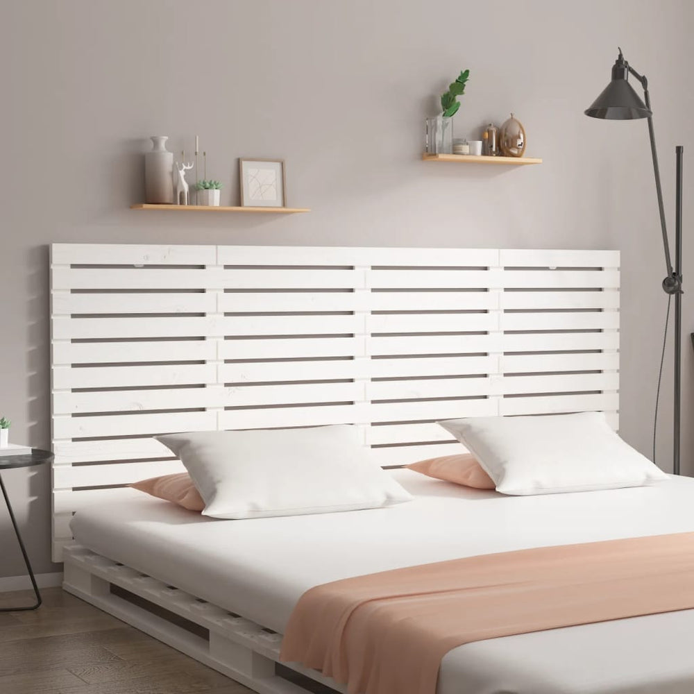 Wand Kopfteil Weiß 206cm Kiefer Massivholz