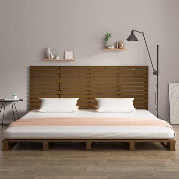 vidaXL Tête de lit murale marron miel 206x3x91,5 cm pin massif