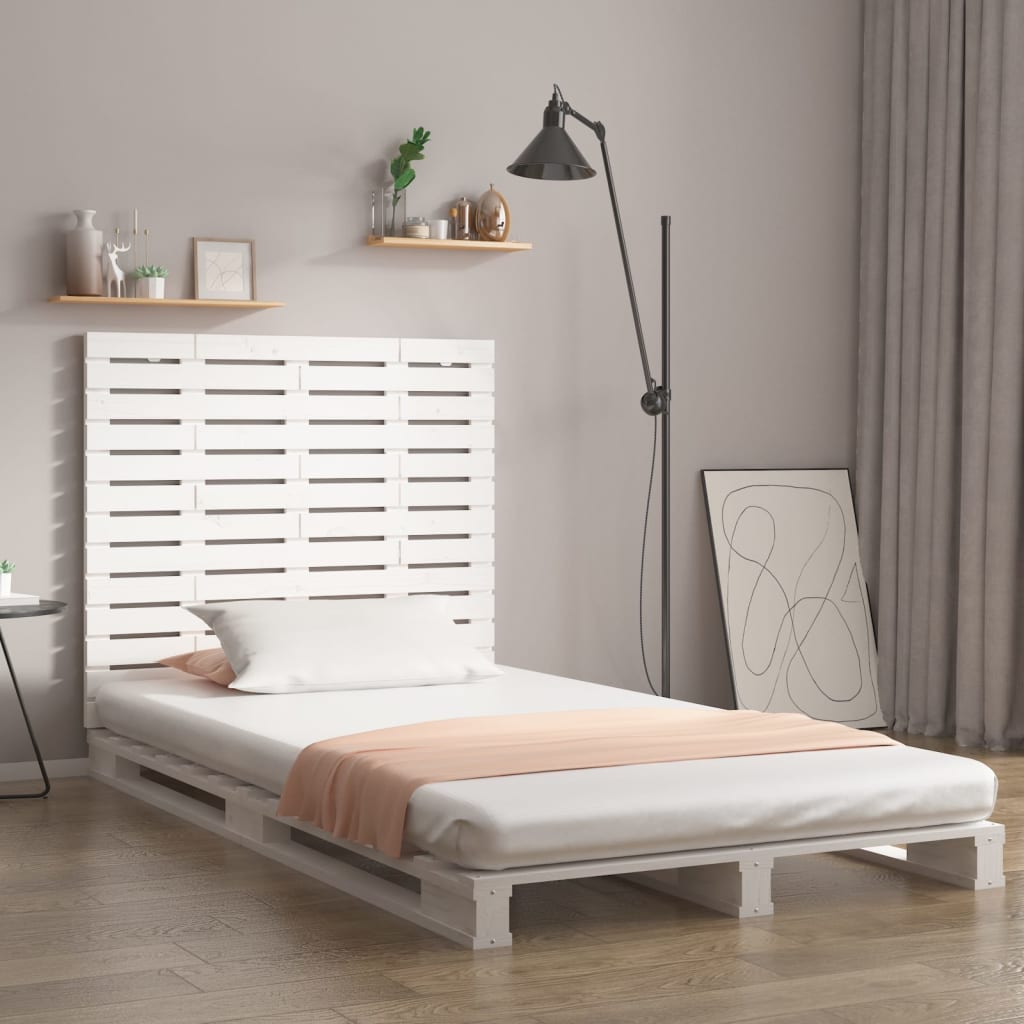 Wand Kopfteil Weiß Kiefer Massivholz 96cm