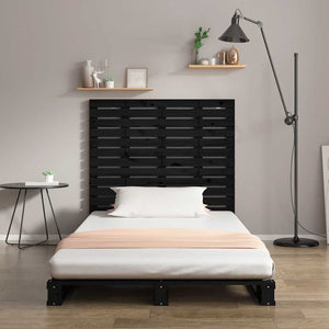 Schwarzes Wandkopfteil 96cm Kiefer Massivholz