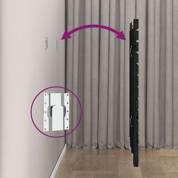 Schwarzes Wandkopfteil 96cm Kiefer Massivholz