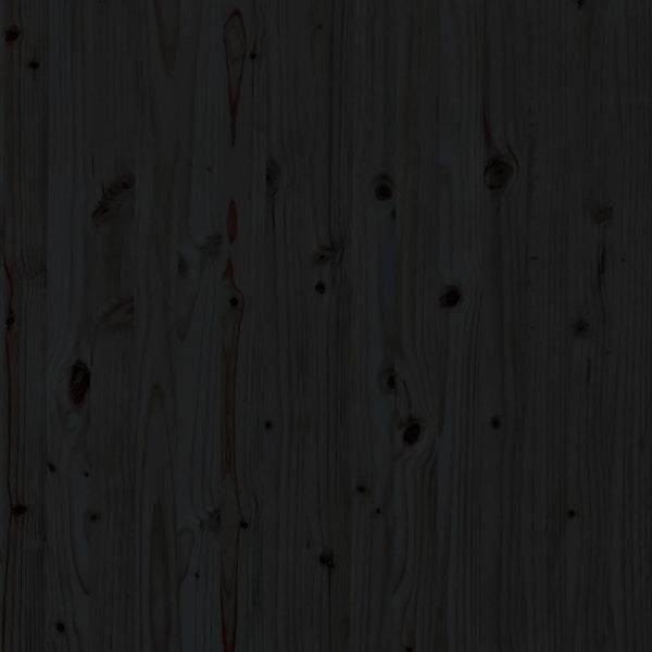 Schwarzes Wandkopfteil 96cm Kiefer Massivholz
