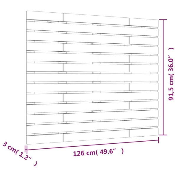 Wand Kopfteil Weiß 126cm Kiefer Massivholz