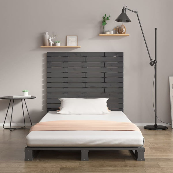 Graues Wand-Kopfteil 126cm Kiefer Massivholz