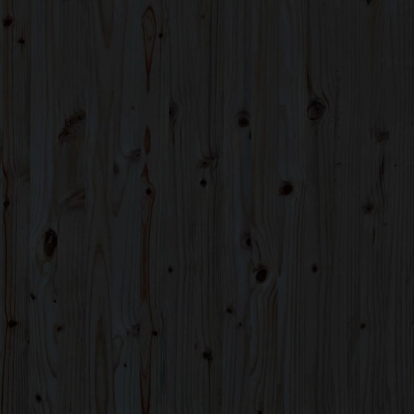 Schwarzes Wandkopfteil 126cm Kiefer Massivholz