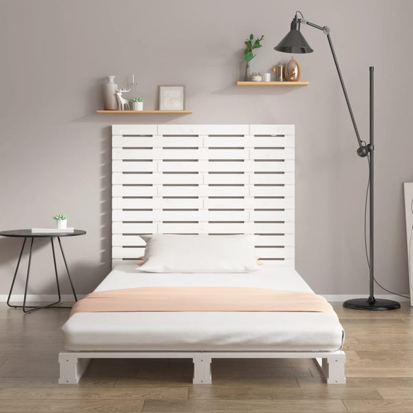 Wand Kopfteil Weiß Kiefer Massivholz 146cm