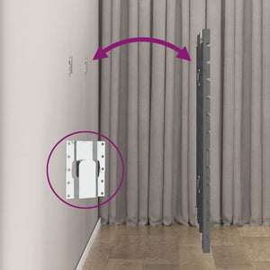 Graues Wand-Kopfteil 146cm Kiefer Massivholz