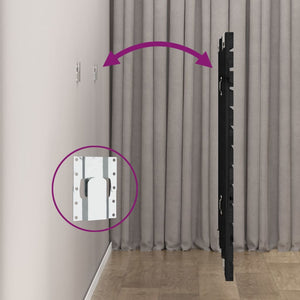 Schwarzes Wand-Kopfteil 146cm Kiefer Massivholz