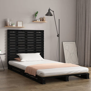 Schwarzes Wand-Kopfteil 146cm Kiefer Massivholz