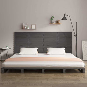 Graues Wandkopfteil 156cm Kiefer Massivholz