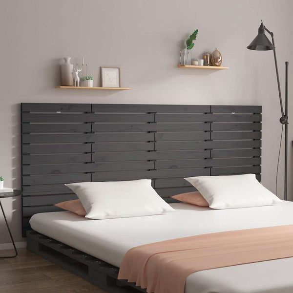 Graues Wandkopfteil 156cm Kiefer Massivholz