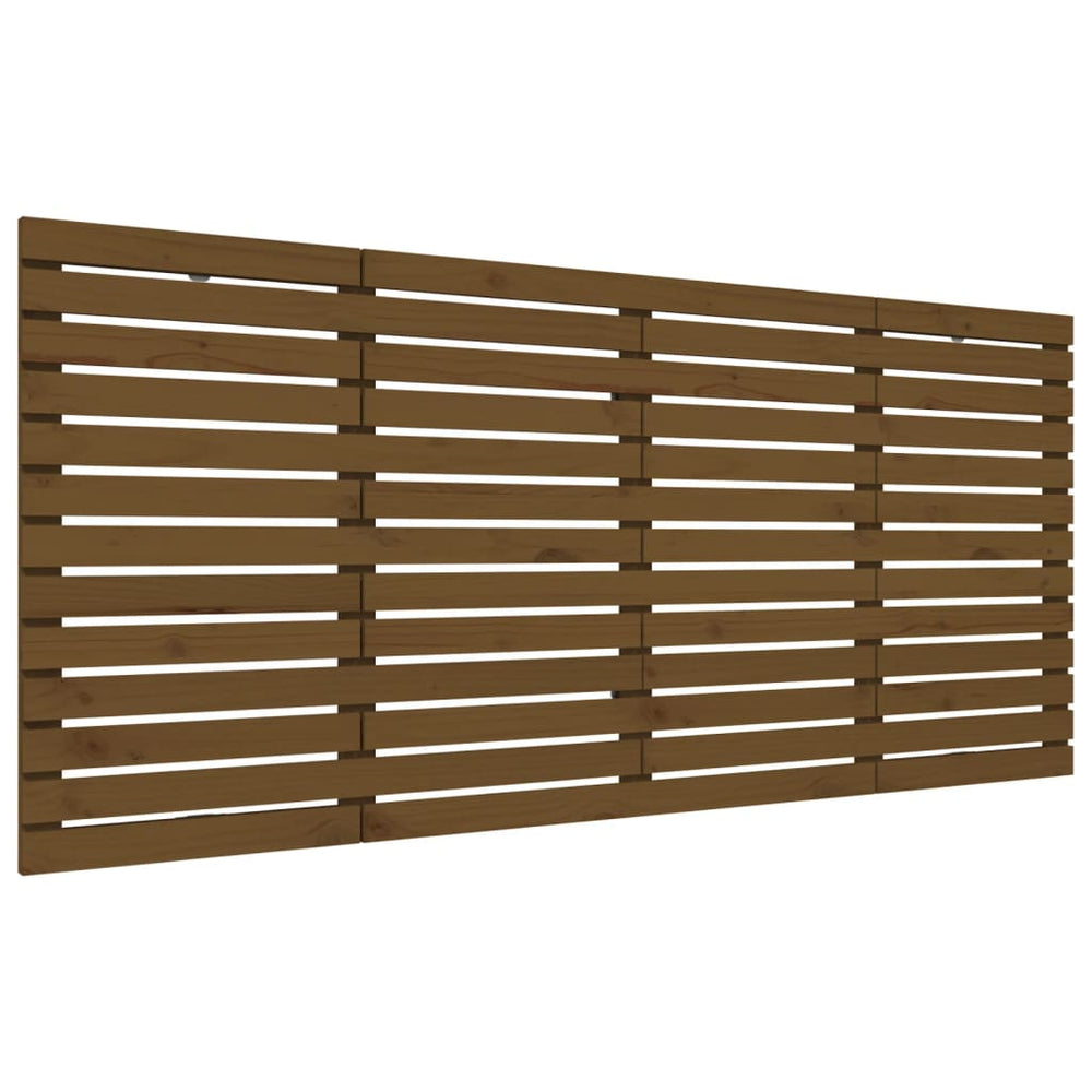 vidaXL Tête de lit murale marron miel 156x3x91,5 cm pin massif