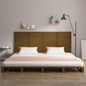 Wand Kopfteil Honigbraun 156cm Kiefer Massivholz