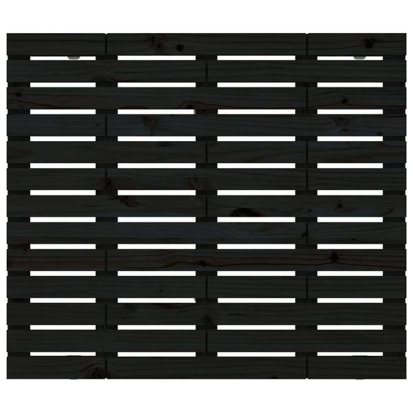 Schwarzes Wand-Kopfteil 81 cm Kiefer Massivholz