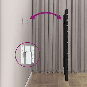 Schwarzes Wand-Kopfteil 81 cm Kiefer Massivholz