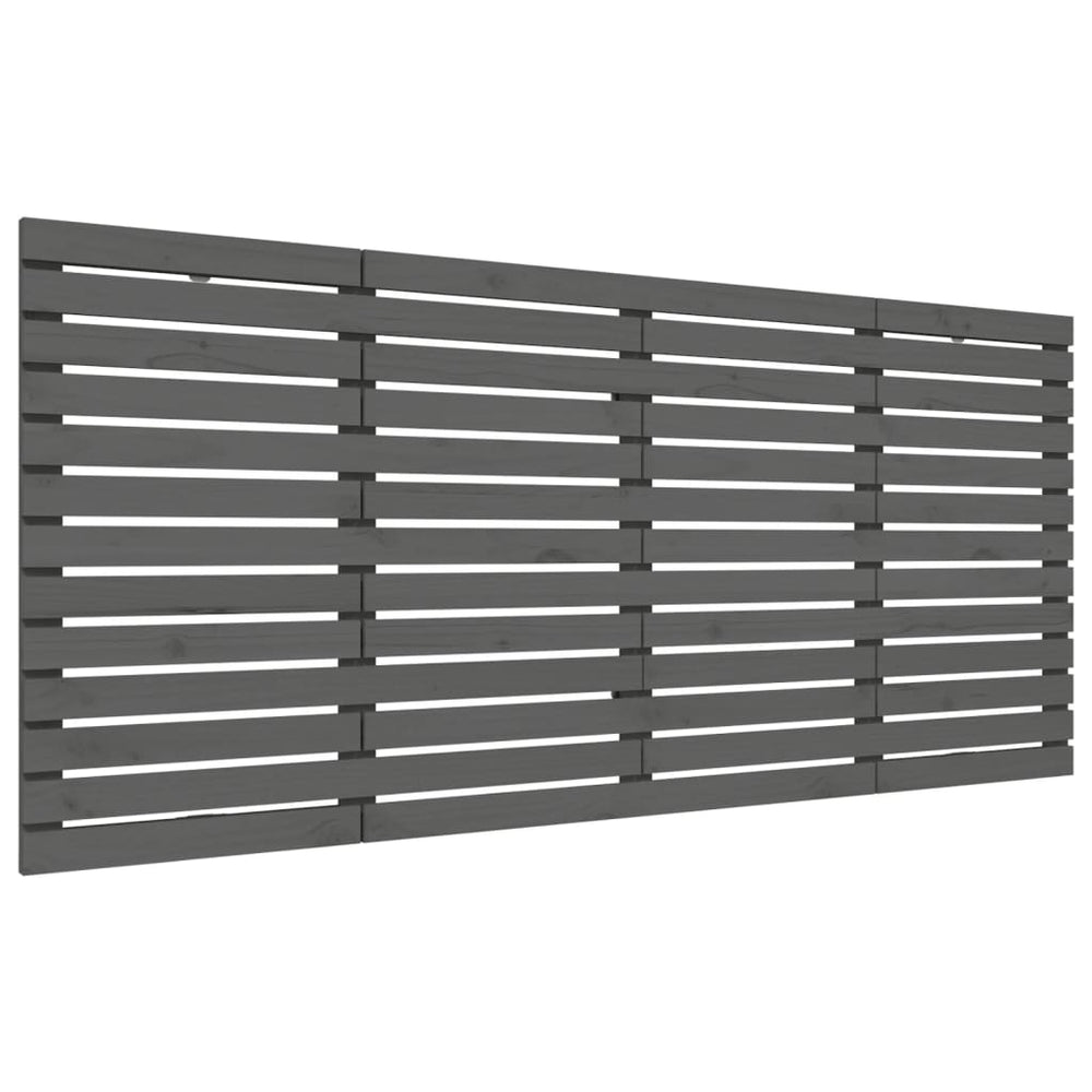 Wand Kopfteil Grau 166cm Kiefer Massivholz