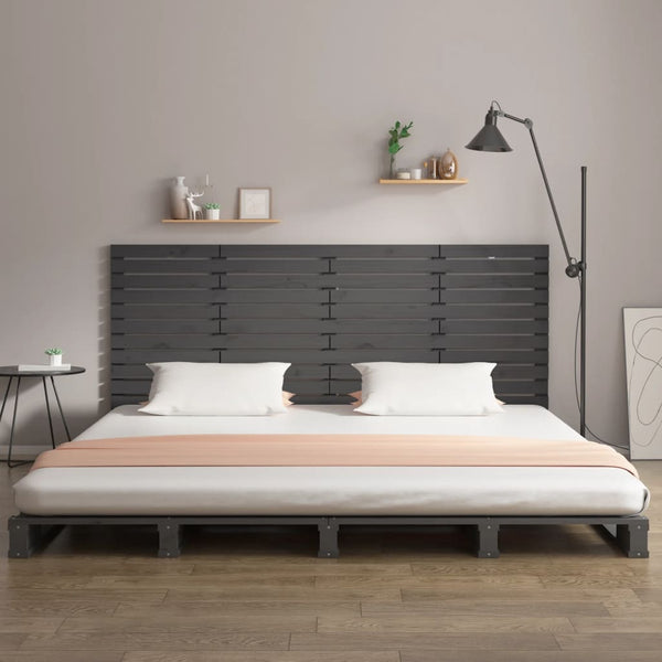 Wand Kopfteil Grau 166cm Kiefer Massivholz