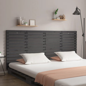 Wand Kopfteil Grau 166cm Kiefer Massivholz