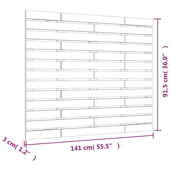 Wand Kopfteil Weiß 141cm Kiefer Massivholz