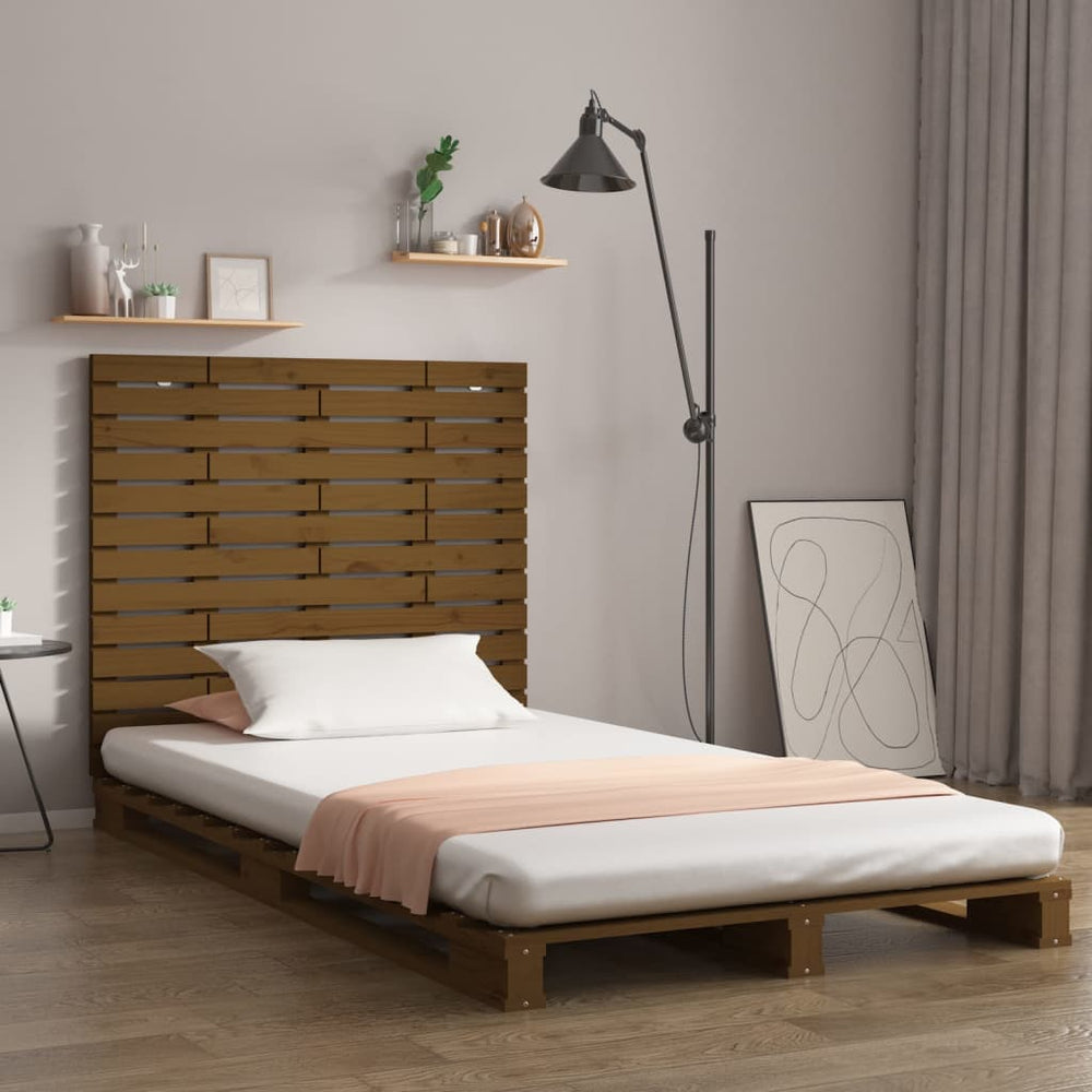 vidaXL Tête de lit murale marron miel 141x3x91,5 cm bois de pin massif
