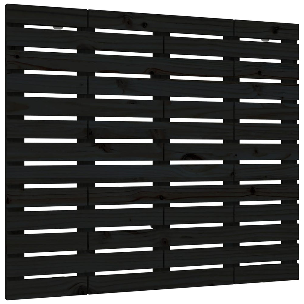 vidaXL Tête de lit murale Noir 141x3x91,5 cm Bois de pin massif