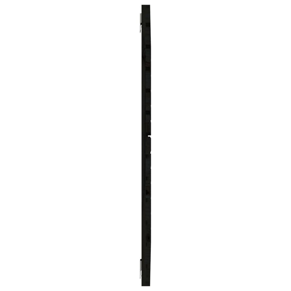 Schwarzes Wand-Kopfteil 141cm Massivholz