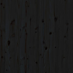 Schwarzes Wand-Kopfteil 141cm Massivholz