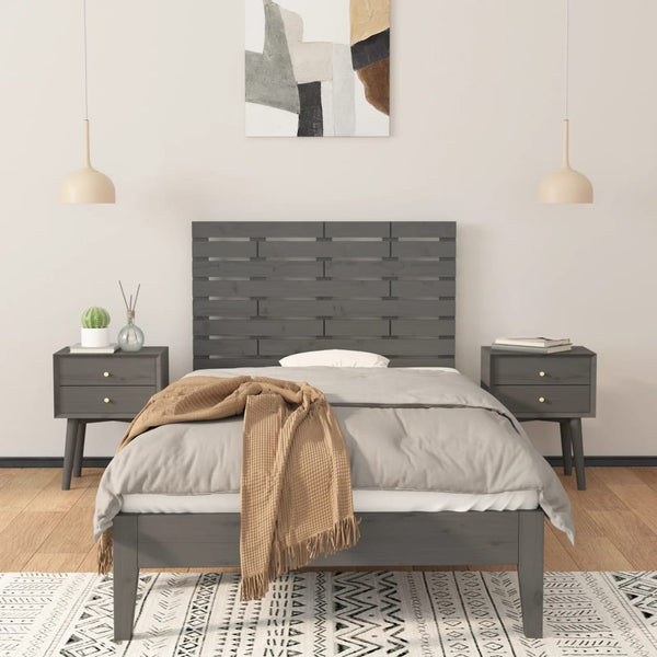 Wand Kopfteil Grau 106cm Kiefer Massivholz