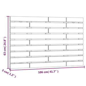 Wand Kopfteil Grau 106cm Kiefer Massivholz