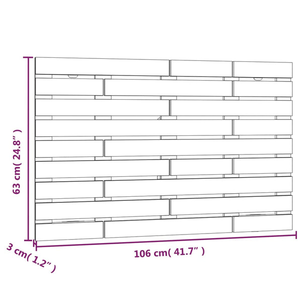 Wand Kopfteil Grau 106cm Kiefer Massivholz