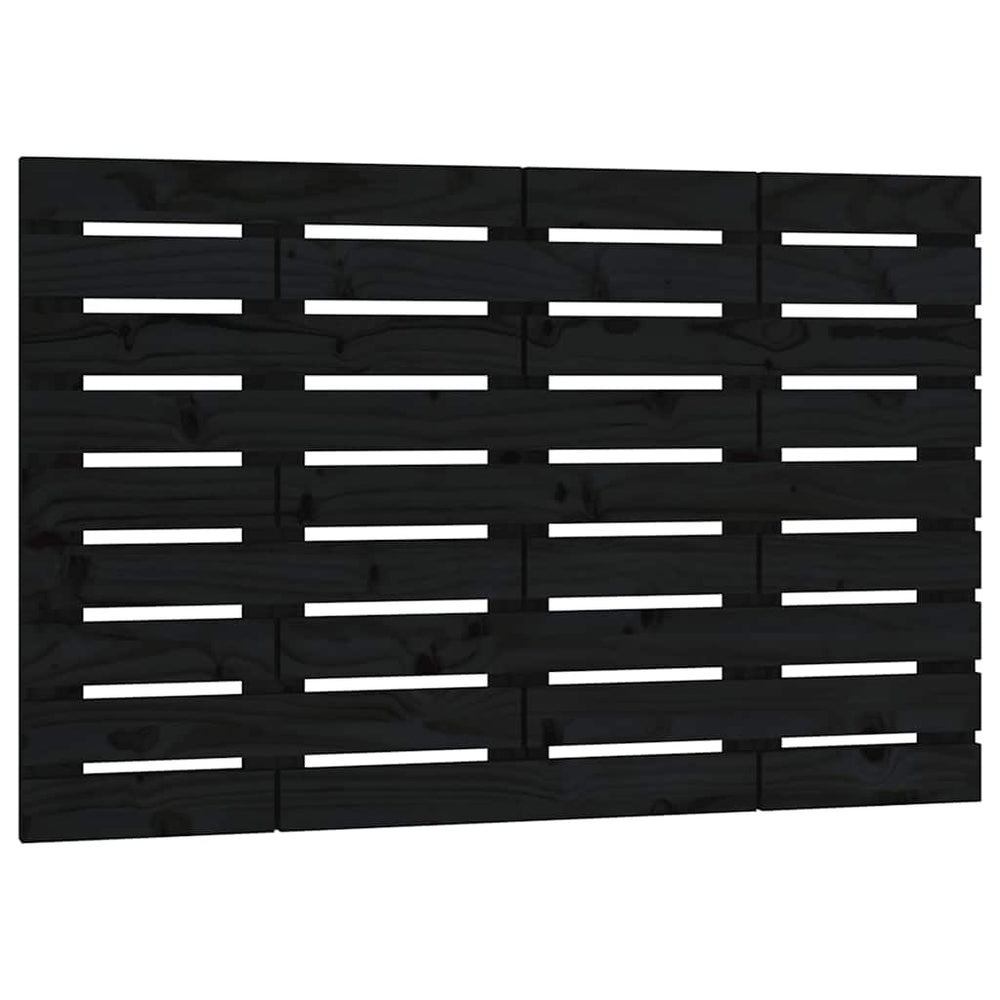vidaXL Tête de lit murale Noir 106x3x63 cm Bois de pin massif