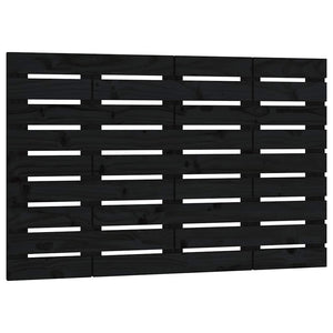 Schwarzes Wand-Kopfteil 106cm Massivholz