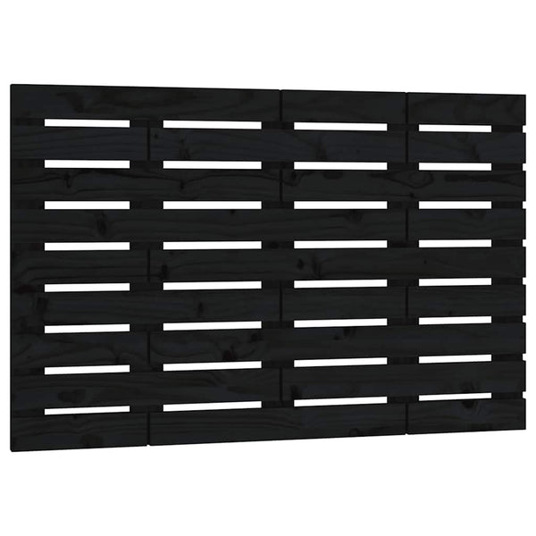 Schwarzes Wand-Kopfteil 106cm Massivholz