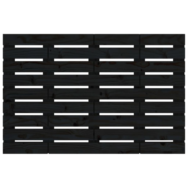 Schwarzes Wand-Kopfteil 106cm Massivholz