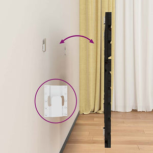 Schwarzes Wand-Kopfteil 106cm Massivholz