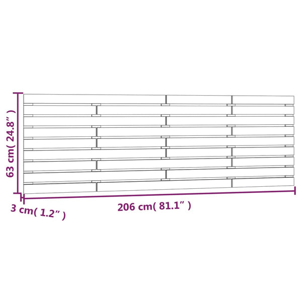 Wand Kopfteil Weiß 206cm Massivholz
