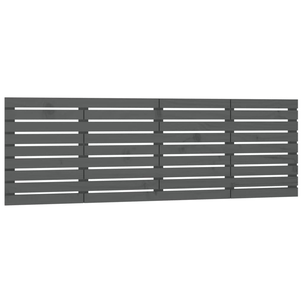 vidaXL Tête de lit murale Gris 206x3x63 cm Bois de pin massif