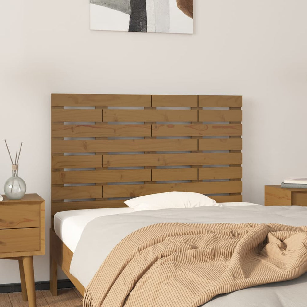 vidaXL Tête de lit murale marron miel 96x3x63 cm Bois de pin massif