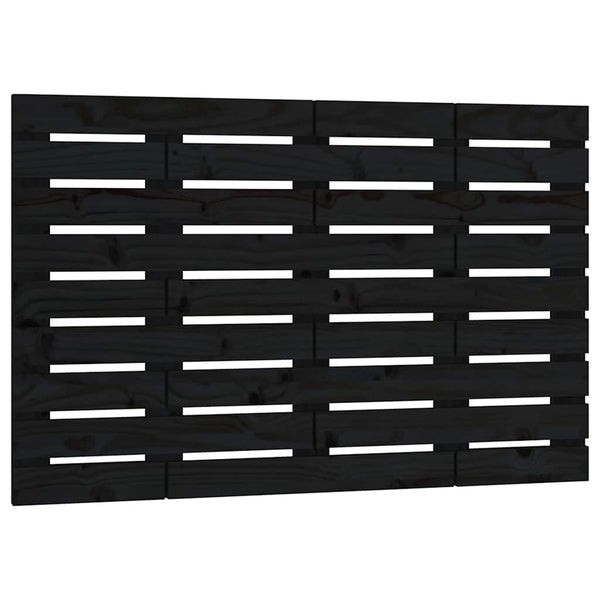 Schwarzes Wand-Kopfteil 96cm Massivholz
