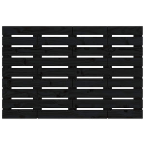 Schwarzes Wand-Kopfteil 96cm Massivholz