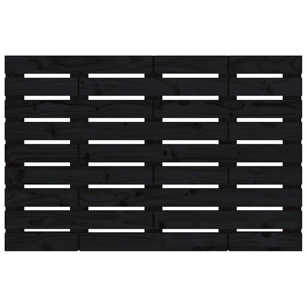 Schwarzes Wand-Kopfteil 96cm Massivholz