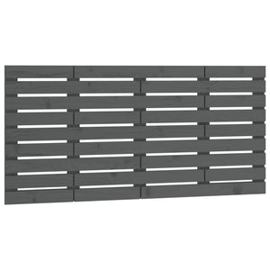 Wand Kopfteil Grau 126cm Massivholz