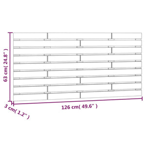 Wand Kopfteil Grau 126cm Massivholz