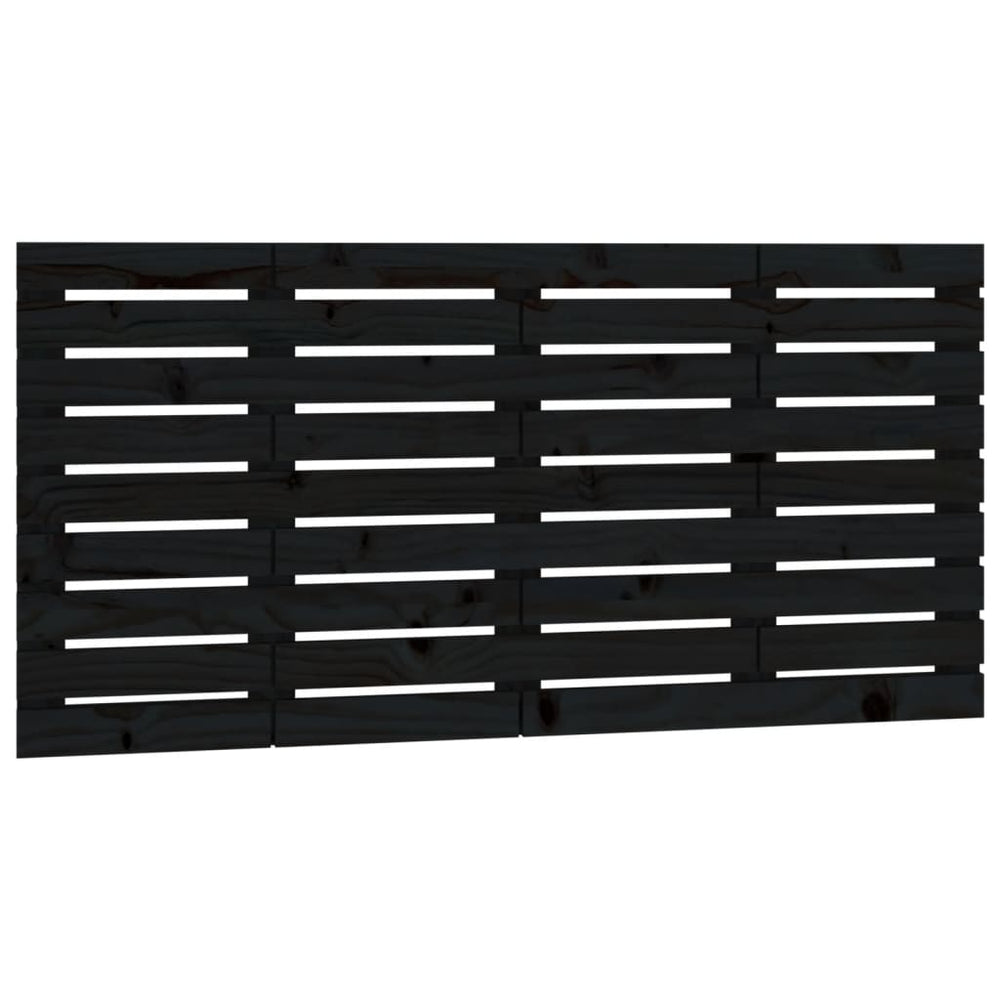 Wand Kopfteil Schwarz 126cm Kiefer Massivholz