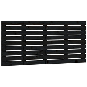 Wand Kopfteil Schwarz 126cm Kiefer Massivholz