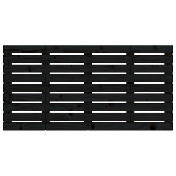 Wand Kopfteil Schwarz 126cm Kiefer Massivholz