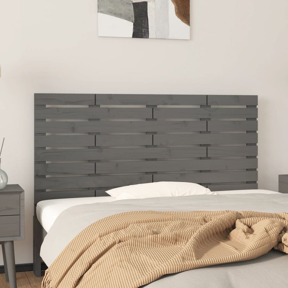 vidaXL Tête de lit murale Gris 146x3x63 cm Bois de pin massif